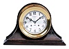 Chelsea Clock Co., Boston, Mass., "Commodore or Mahogany and Metal", 6" dial, 8 days, time and strike spring brass movement Ship's Bell clock. Serial No. 771100. On the case is engraved "William J. Catalane, Smooth Sailing - With Love, Anne B. Catalane, May 24th 1972".