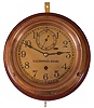 Chelsea Clock Co., Boston, Mass., 8 days, spring brass lever movement ward or engine room time piece. Serial No. 128125. Engraved on the dial: "U.S. Shipping Board". There is a tag on the case that reads: "USC & GS CS 153". The US Shipping board was established in 1916 to address the eroding position of U.S. Shipping. It lasted until 1934 to be taken over by other government agencies