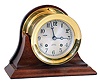 Chelsea Clock Co, Boston, Mass., 8 day ship's bell marine clock in mahogany cradle, 4" dial, #848245,