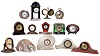 Clocks- 14 (Fourteen) decorative small desk clocks, all vintage, some with enamel and marble, 2 seashells. Makers include Waterbury, Ansonia, Hamburg American, Lux, Kaiser, Veglia (Italian) , Renzie, Zenith, and Gubelin.