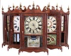 Clocks- 7 (Seven) pillar and scroll style: 6 (Six) reproductions finished hardwood cases with old 30 hour wooden movements and period dials and one period Seth Thomas