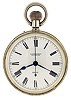 Ulysse Nardin, Le Locle & Geneva, Switzerland, chronometer watch, 22 ligne, 19 jewels, stem wind, pin set, gilt bar movement with lever escapement, Guillaume balance, double roller, gold timing screws and micrometric regulator in a sterling silver, screw back and snap bezel, open face case, with Roman numeral, outer black 5-minute markers, white enamel dial, blued steel spade and poker hands, serial #124015.