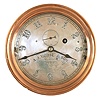 E. Howard & Co., Boston, Mass., for American Steam Gauge Co./ A.J. Morse & Son, Boston, Mass., "No. 69" style marine clock, round bronze case with mounting flange, 8 inch Arabic numeral silvered dial, blued steel spade hands, signed, 8 day brass timepiece with lever platform, scraped, lacquered plates and dust shields, movement #23, dial #12897