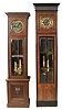 Tall Clocks- 2 (Two) German; both time and strike, 8 days, weight driven, one a Gustave Becker, rod striking and one a Mauthe, gong striking