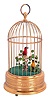 Karl Griesbaum, Germany, brass cage with two singing automata feathered birds.