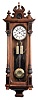 Clocks- 2 (Two) German hardwood 8 day 2 weight Vienna regulator wall clocks: "MS" Miller-Schlenker. Schwinninger #60433; "RMS" Mueller & Co. #27515; late 19th century