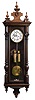 Clocks- 2 (Two) Gustav Becker German walnut 8 day 2 weight Vienna regulator wall clocks: Medaille D'Or movements #204170 and #1794878; late 19th and early 20th centuries