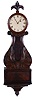 (Attributed to) Abel Stowell, Charlestown, MA, 8 day brass movement lyre banjo timepiece. The clock may have been made by Stowell as another with nearly identical carving has recently been sold at auction. Another example with a similar carved front by L. W. Noyes can be found in "Willard's Patent Time Pieces" by Paul Foley, pg 136