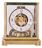 LeCoultre, Switzerland, "Atmos" perpetual gold-plated brass and glass time only mantel clock, serial number 156355