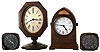Clocks- 4 (Four) small 8 day time only: 2 Waltham U.S. Navy aircraft; Waltham walnut desk; Seth Thomas 4 jewel tilt-head on turned wood candlestand; mid 20th century
