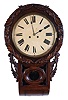 English, 8 days, time and strike spring brass fusee movement drop bottom wall clock.