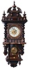Clocks- 3 (Three) German 8 day time and strike walnut spring-wound wall clocks: 2 by Junghans, one by FMS (Mauthe) .