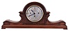 Germany, "Elite", 8 days, time and quarter hour strike spring fusee brass movement tambour style mantel clock with Westminster chime on gongs.