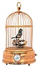 Reuge, Swiss, two-bird singing bird cage with alarm clock, battery powered. Late 20th century