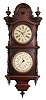 Welch, Spring & Co., Forestville, Conn., "No. 5 Regulator, B.W.", 30 day, spring brass movement double dial calendar wall clock.
