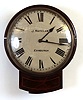 English, 8 days, spring brass fusee movement wall or postal wall timepiece.