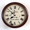 English, 8 days, spring chain drive fusee wall or postal wall timepiece.