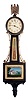 Waltham Clock Co., Waltham, Mass., "Miniature Willard Banjo", 8 days, time only spring driven movement with lever escapement in mahogany case with reverse painted tablets and painted metal dial. Case is stamped "37".