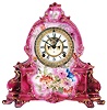 Ansonia Clock Co, New York, "La Manche" Royal Bonn porcelain shelf clock with a spring driven 8 days time and strike movement with visible escapement,