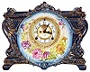 Ansonia Clock Co., New York, NY, "La Vinda", 8 days, time and strike spring brass movement porcelain mantel clock.