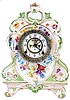 Ansonia Clock Co., New York, NY, "La Villa", 8 days, time and strike spring brass movement porcelain mantel clock.