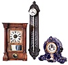 Clocks- 2 (Two) 8 day: French blue porcelain striking with visible escapement; Seth Thomas striking rosewood with columns and alarm