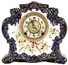 William L. Gilbert Clock Co., Winsted, Conn., "No. 411" 8 days, time and strike spring brass movement porcelain mantel clock.