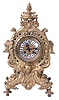French cast brass 8 day time and strike mantel clock, side and front figural faces, unsigned movement with count wheel and bell