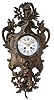 Clocks- 2 (Two) French: 8 day time and strike movements with Marti back plate stamps; one is black marble mantel with seated woman cast brass figural signed "Aubert", on top, visible escapement; the other is a cast brass cartel wall clock with cream enamel dial and blue numbers.