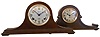 Clocks- 4 (Four) Tambour mantel mahogany 8 day time and strike: two by Sessions (both with 2-train Westminster chime movements ; two by Seth Thomas; early 20th century