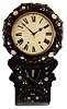 Anglo-American papier mache mother-of-pearl 8 day time and strike wall clock, New Haven movement.