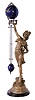 Swinging Arm Figural Clock, Modern Asian Reproduction of Moreau original French statue, 8 day time only movement