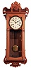 Clocks- 4 (Four) reproduction spring driven wall clocks including two German style Vienna regulators, an American mosaic model and a banjo