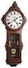 Ansonia Clock Co., "General" Asian reproduction, 8 day time and strike weight-driven mahogany wall clock, late 20th century