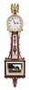 Foster Campos, Pembroke, MA, 8 day, spring brass lever movement miniature patent or banjo timepiece. Case is stamped no. 21.