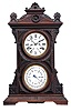 Welch, Spring & Co., Forestville, Conn., "Audrian, B.W.", 8 day, time and strike, spring brass movement double dial calendar clock.