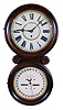Waterbury Clock Co., Waterbury, Conn., "Calendar No. 34", 8 day, double dial calendar wall timepiece.