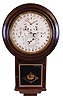 Welch, Spring & Co., Forestville, Conn., "Gale Drop Calendar Model No. 2", 8 day, time and strike, spring brass movement wall clock with Daniel J. Gale's patent calendar.