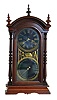 New Haven Clock Co., New Haven, Conn., "Fashion", 8 day, time and strike spring brass movement double dial shelf calendar clock.