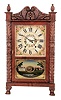 Atkins & Downs, Bristol, Conn., 30 hour, time and strike weight wood movement carved column and splat shelf clock.