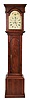 Seth Thomas Clock Co., Thomaston, Conn., period tall clock movement 8 day, time and strike, weight driven, in a reproduction walnut flat top case and painted metal dial,