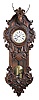 German, (an early, unsigned Gustav Becker) , 2-weight "Vienna" in profusely carved oak case featuring a stags head with antlers at top, #2251