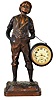 Ansonia Clock Co., New York, NY, "Novelty No. 807", whistling boy, 8 day, lever spring driven movement novelty figural timepiece.