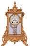 Seth Thomas Clock Co., Thomaston, Conn., "Empire No. 27" Crystal Regulator shelf clock with a spring driven 8 day time and half hour strike movement in a gilt case.