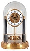 LeCoultre, Switzerland, "Atmos 150th Anniversary" mantel clock, gilt case and base with glass dome, Roman numeral white painted dial, black painted hands, 14 jewel cal. 540 movement, serial #600590, number 194 in the edition, with dome and papers