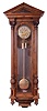 Massive architectural Vienna Regulator case with associated movement. The mahogany veneer case is in the Alt Deutsch style with a pitched pediment top, fluted 3/4 round Deutsch topped by carved Corinthian capitals and bulbous bases over a stylized base.