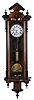 Gustav Becker, Freiburg, Germany, 8 day, weight brass movement miniature Vienna regulator timepiece.