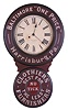 Edward P. Baird, Plattsburgh, New York, "Baltimore One Price", 8 days, spring brass movement advertising wall timepiece.