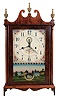 Eli Terry, Plymouth Hollow, Conn., "Pre-Model-3 D", 30 hour, time and strike weight wood movement "outside escape" pillar & scroll shelf clock with rack and snail strike.