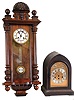 Clocks- 2 (Two) 8 day: Seth Thomas Westminster "Chime Clock No. 72" bracket clock and a German R/A time and strike wall clock; early 20th century